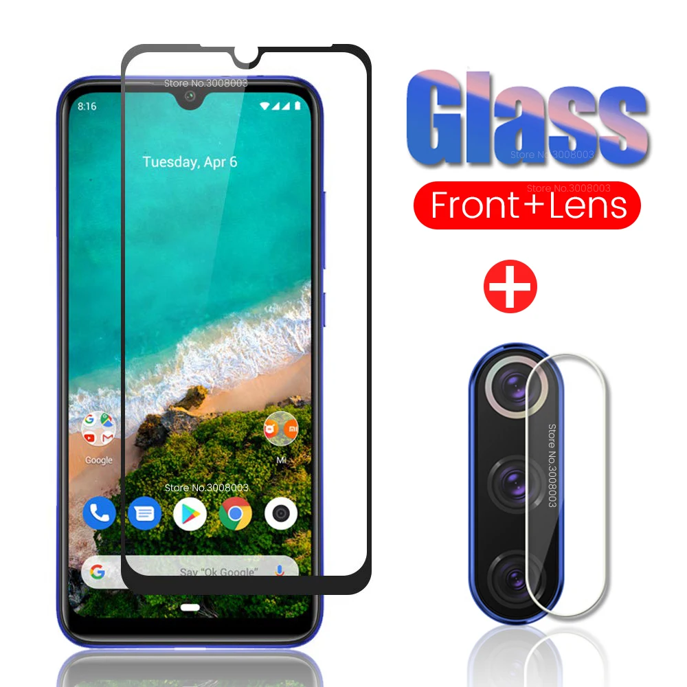 2in1 1front 1lens 2-в-1 Защитное стекло для xiaomi mi a3 a 3 объектива камеры пленка среднего класса против царапин на xio mi xao mi a3 mi 3a xiaomi a3 защитная пленка - Цвет: 2in1 1front 1lens