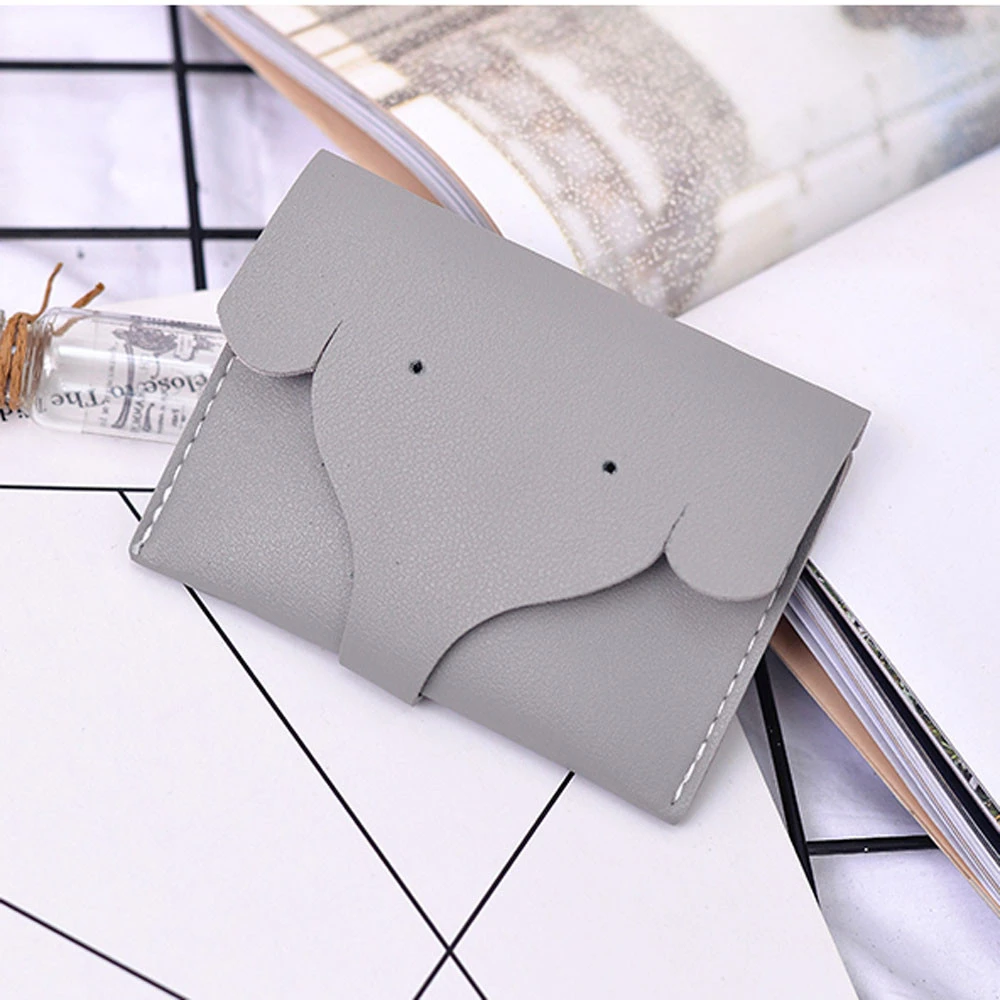 PU Mini Cute Carton Animal Head Elephant Hasp Coin Purse Wallet Bag Handbag Money Card Holder For Girl Gift 816