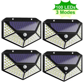 

New 100 LED Solar Light Outdoor Solar Lamp Powered Sunlight Waterproof PIR Motion Sensor Street Light Garden Decoration