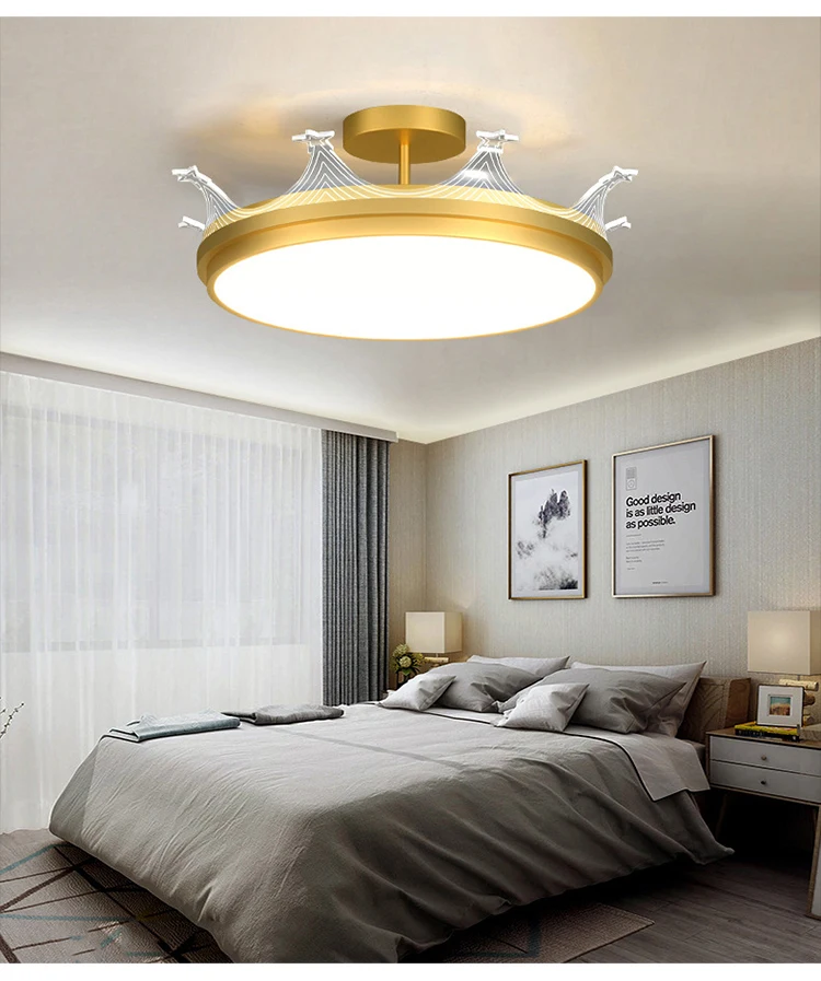 LED Chandelier Lights For Bedroom Crown lamp Princess room bedroom ceiling Chandelier indoor lamp lighting AC85-260V dimmable dining room light fixtures