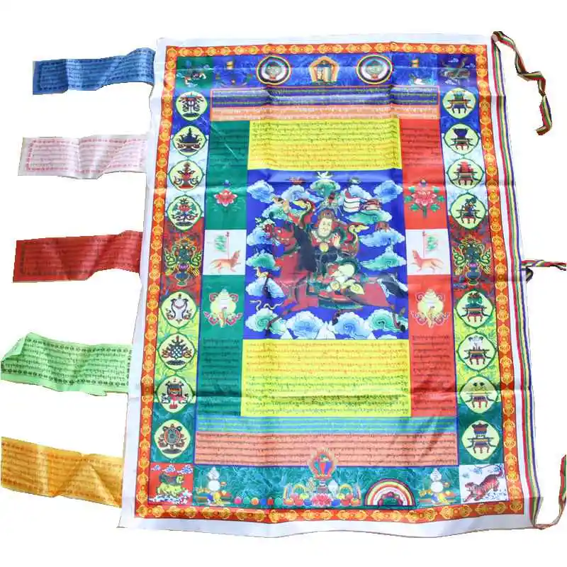 Счастливый Тибетский буддизм Шелковый флаг ветер лошадь настенный флаг баннеры Будда Молитва флаг декорации домашний декор GPD8223