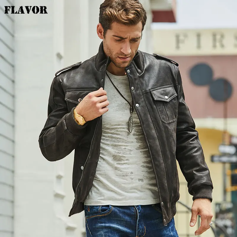 Men’s Leather Jacket Bomber Jacket, Black Jacket Made Of Genuine ...