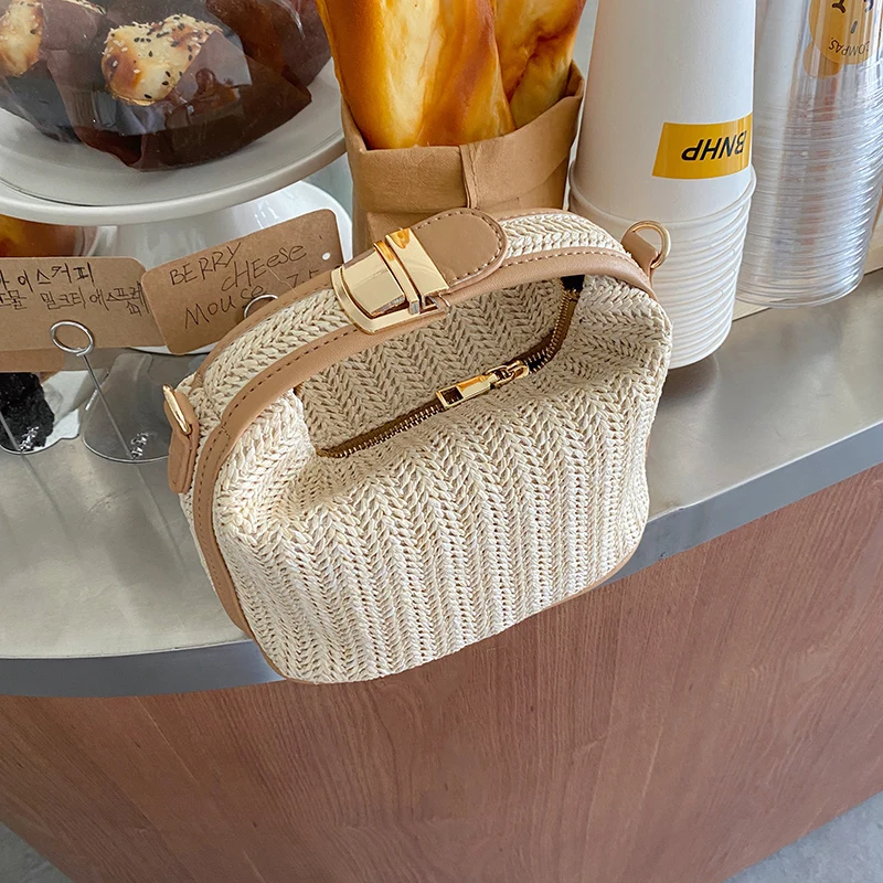 Vento Marea Straw Crossbody Bag For Women 2020 New Bohemian Small Knitting Summer Purse And Handbag Vacational Bucket Beach Bags