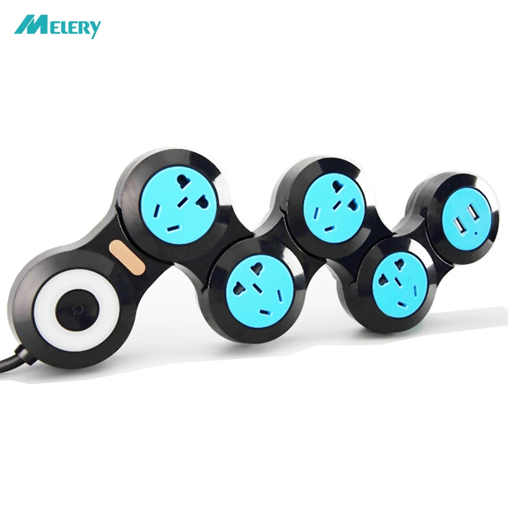 

Power Strip Outlets AU AC Plug Electrical Sockets with USB Surge Protector Flexible Rotary Movable Indicator 1.8m Extension Cord