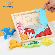 

Montessori Wooden Puzzle Puzzle For Kids Toys 3d Color Animal Hand Grasping Board Puzzles Preschool Brinquedos Educativo Toy