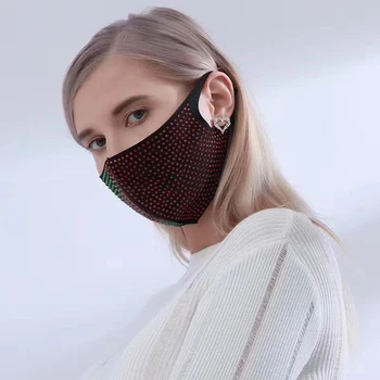 

Fashion Unisex Elastic Reusable Washable Fashion Masks Sparkly Rhinestone Mask Face Bandana Face Decor Jewelry Party Gift 2020