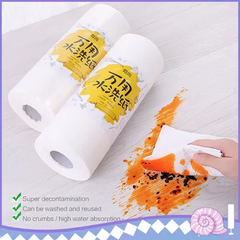 

1 Roll Disposable Dish Paper Towel Bath Tissue Absorbent Cloth Kitchen Toilet Papers Reusable Bamboo Paper Towel Washable Napkin