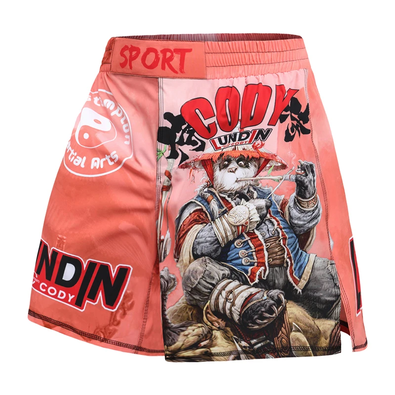 Cody Lundin Custom Sublimation Printed Running MMA Shorts Gym Pants For Kid Panda  jiu jitsu BJJ Training Shorts Breathable 4