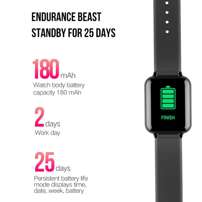 B57 Smart Watch Waterproof Heart Rate Monitor Blood Pressure Multiple Sport Mode Smartwatch Women Wearable Watch Men Smart Clock