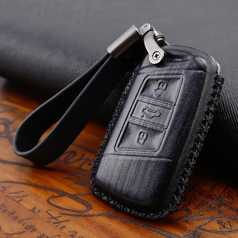 Leather Key Cover Case For Skoda Superb A7 For Volkwagen Passat B8 VW Golf Gte Car Shell Styling Key Protection Keychain