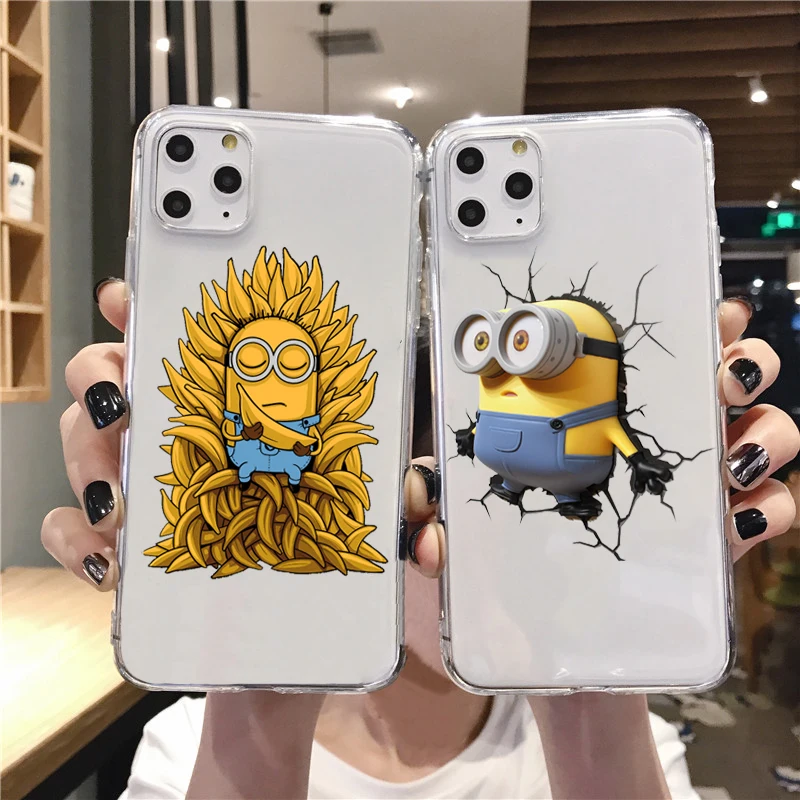 Забавный Милый Мягкий силиконовый чехол с миньонами для iPhone 11 MAX XS XR 6 6S 7 8 Plus 5 5S SE