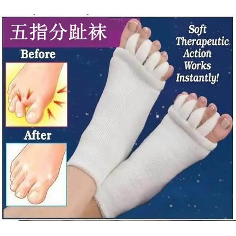 1 Pair Five Toes Separators Socks Hallux Valgus Corrector Bunion Adjuster Foot Care Orthopedic Straightener Socks for Pedicure 1 Pair Five Toes Separators Socks Hallux Valgus Corrector Bunion Adjuster Foot Care Orthopedic Straightener Socks for Pedicure
