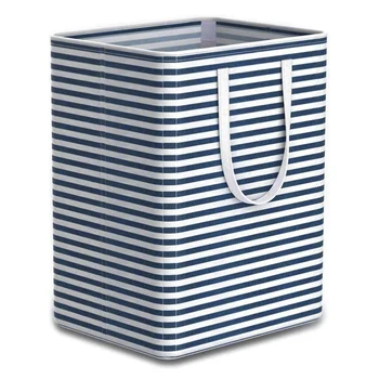 

Foldable 96L Large-Capacity Striped Laundry Basket Laundry Basket Clothing Storage Basket Waterproof Laundry Basket