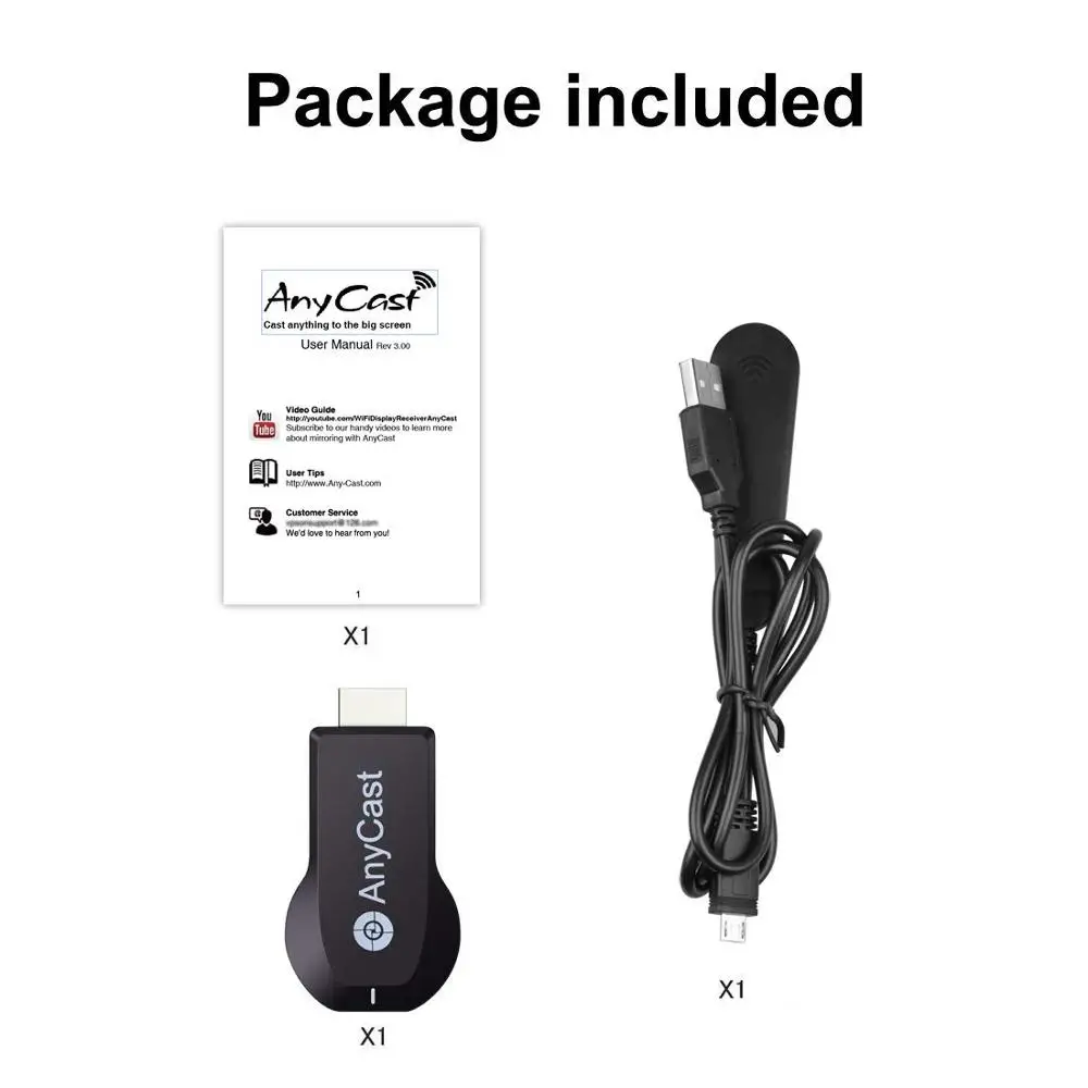 Anycast M100 2,4G 4K Miracast H.265 беспроводной DLNA AirPlay HDMI tv Stick Wifi дисплей ключ приемник для IOS Android PC