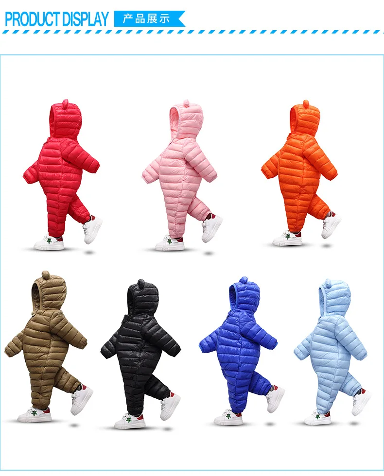 Winter Baby Cartoon Hooded Outerwear Newborns Cute Animal Warm Overalls Snowsuit Romper For Toddlers Fashion Outfit Down Jackets