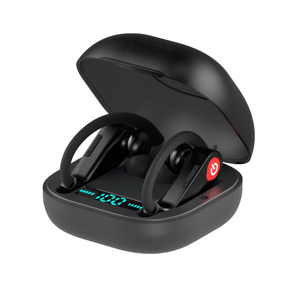 IP65 водонепроницаемые игровые гарнитуры TWS Bluetooth наушники ушные крючки беспроводные наушники Bluetooth 5,0 с 950 мАч зарядный чехол - Цвет: Red power