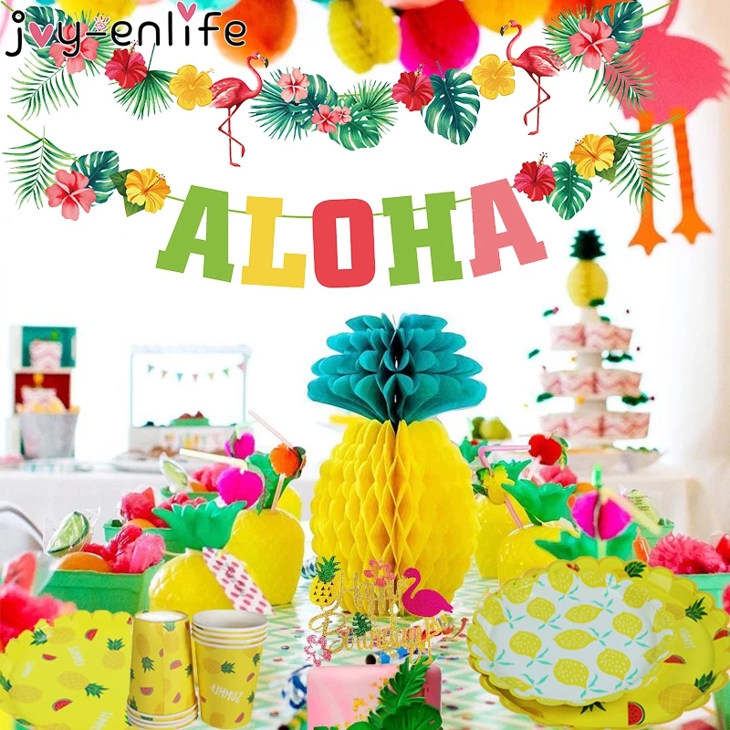 Tropical Hawaiian Luau Party Decoration Pack (146 Pcs), Beach