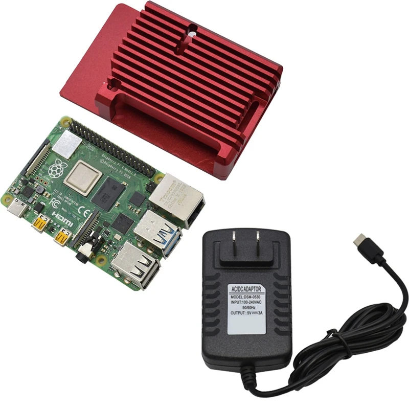 Для Raspberry Pi 4B 4G ram DIY Kit Поддержка 2,4/5,0 GHz wifi Bluetooth 5,0 с алюминиевым ЧПУ сплав защитный красный чехол 5V 3A Po
