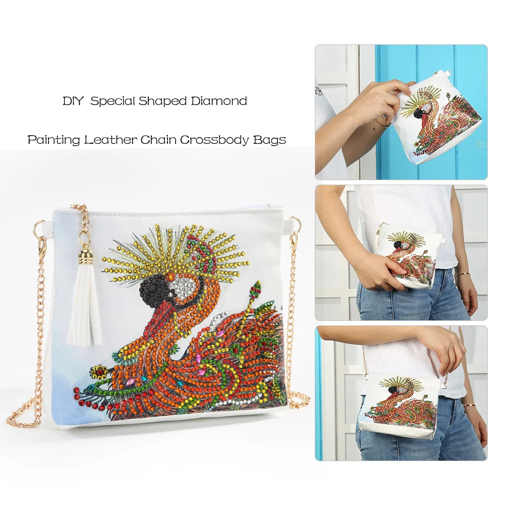 5D DIY Алмазная картина животное лебедь кожа сумки через плечо DIY Алмазная вышивка сумка кошелек мешочек Стразы сумки на плечо