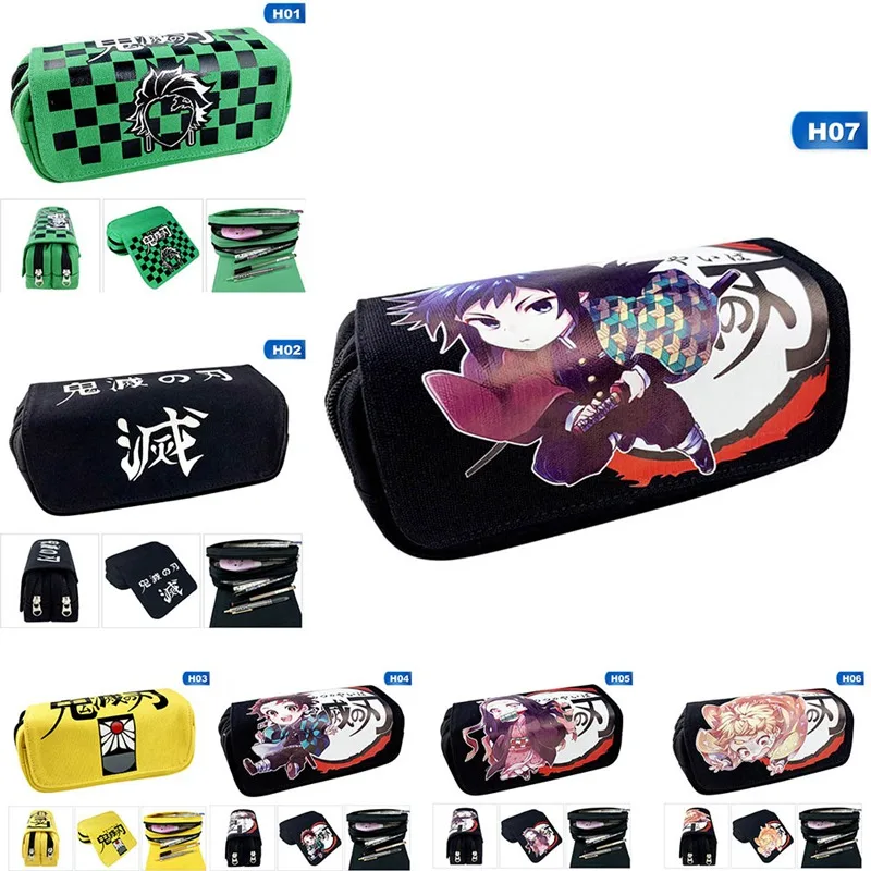 Demon Slayer: Kimetsu No Yaiba Kamado Nezuko Tanjirou косплей Холст Ручка Карандаш Чехол канцелярские принадлежности на молнии подарочная коробка