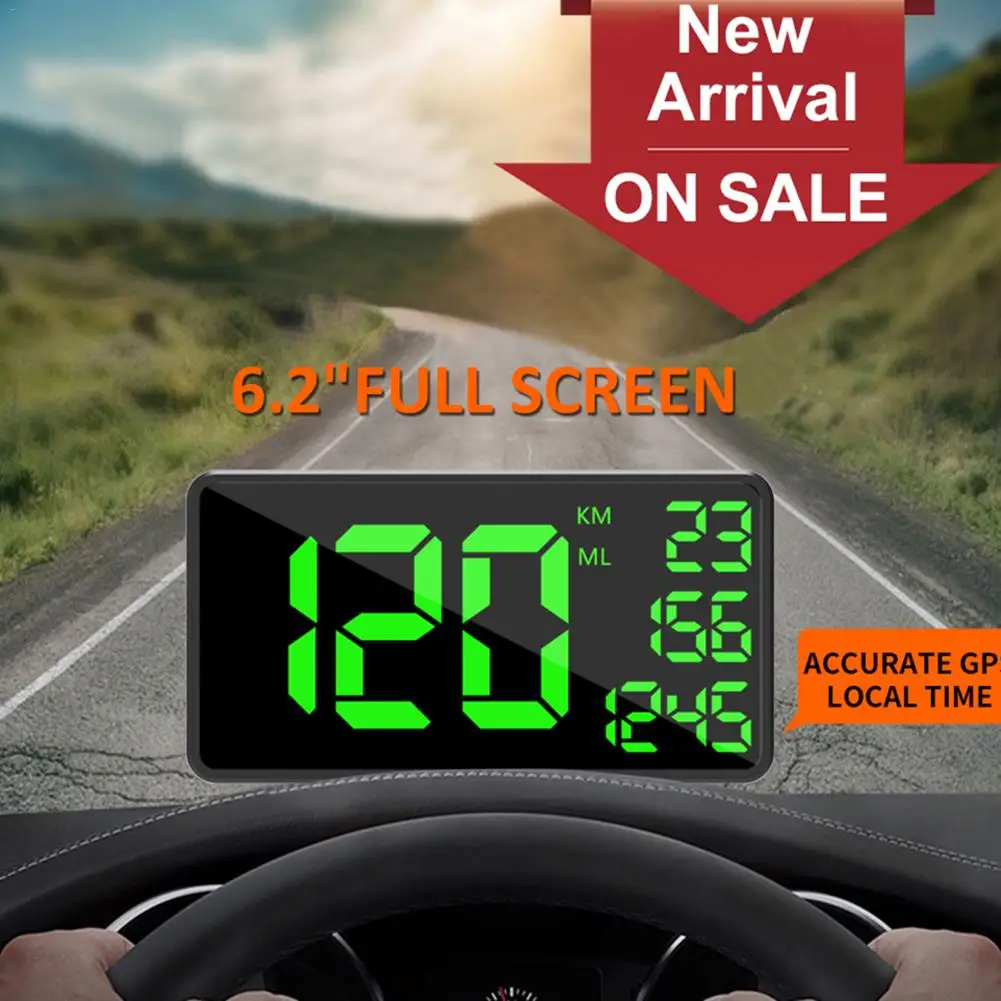 

6.2'' GPS Car HUD Head Up Display Speedometer Over Speed Warning For Cars Trucks Motorcycles All Vehicle Emoji Car Display