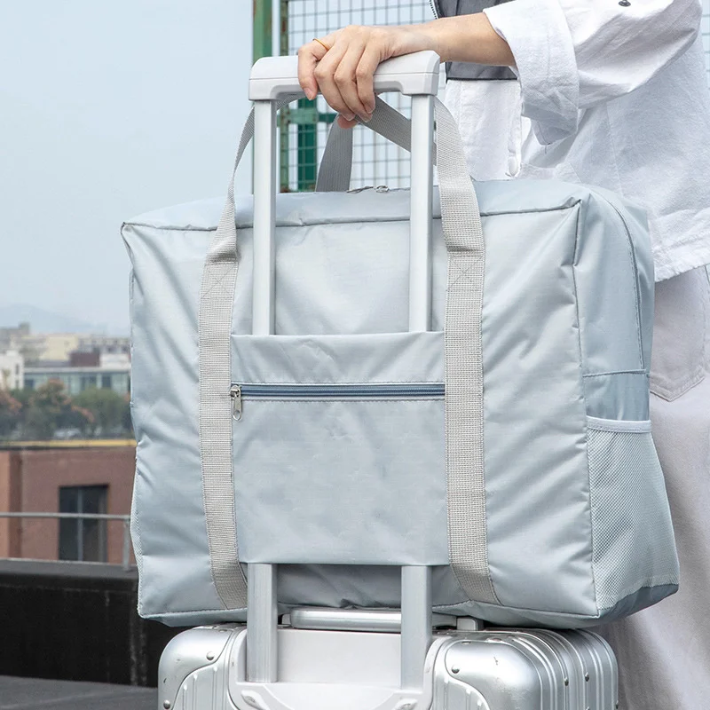 Travel Duffel Bag with Sleeve for Suitcase Multifunctional Large Capacity Carry-on Tote Trolley Handle E2S | Дом и сад
