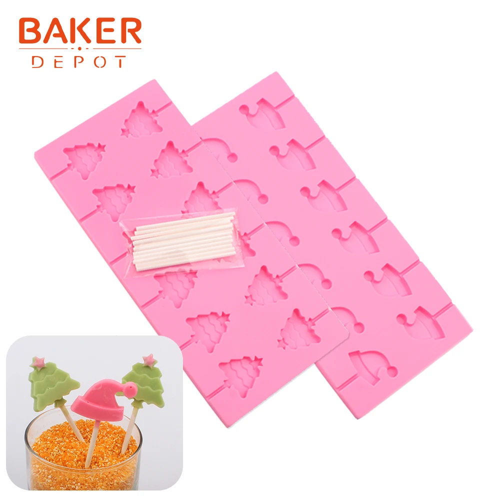 BAKER DEPOT силиконовые формы для леденцы Конфеты Шоколад Рождество gummy печенье Форма инструмент для украшения торта Упаковка из 20
