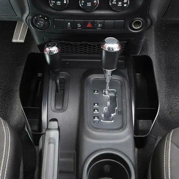 

Auto Side Storage Box Plastic Gear Shift Interior Inner Black For Jeep Wrangler JK 2011-2017