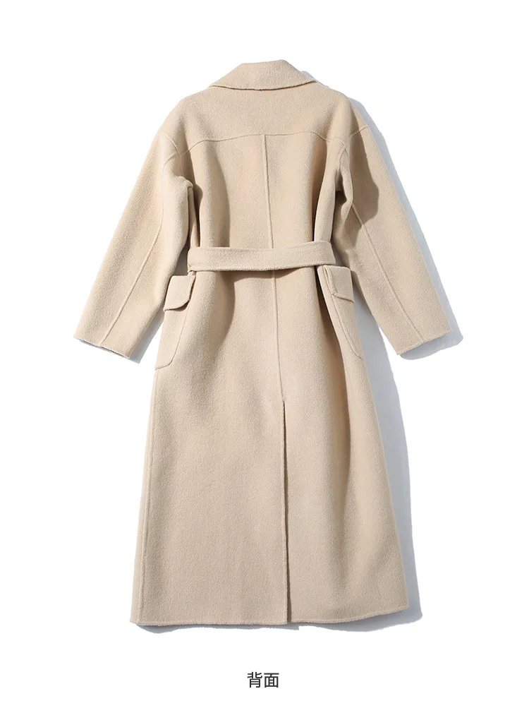 Зимнее женское пальто, двухстороннее кашемировое пальто, новинка, одноцветное тонкое шерстяное пальто, шерстяное пальто, женская куртка