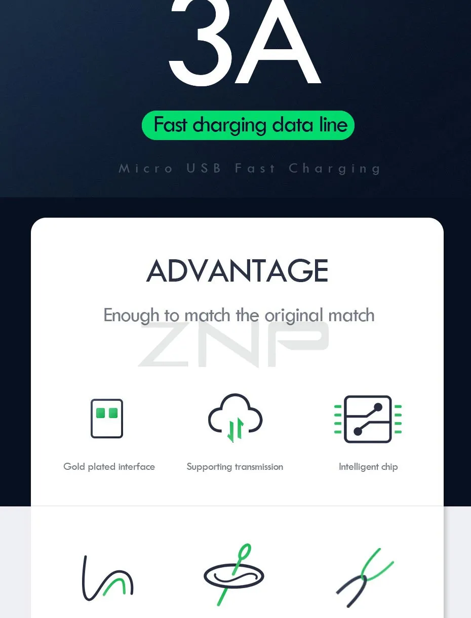 ZNP кабель Micro USB Быстрая зарядка для Redmi 7 7A Note 5 Android мобильный телефон Microusb кабель USB для samsung J5 J7 Кабель зарядного устройства