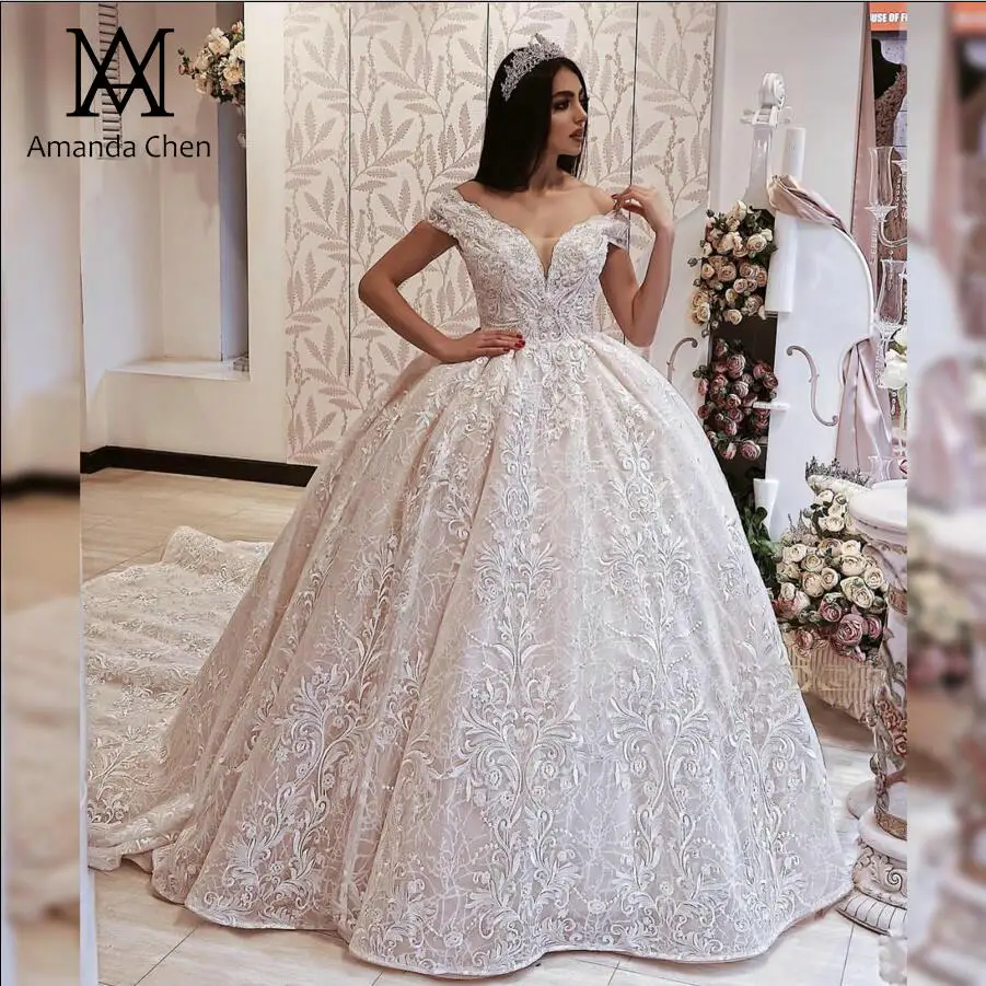 Robe mariage femme длинное кружевное свадебное платье с длинным шлейфом