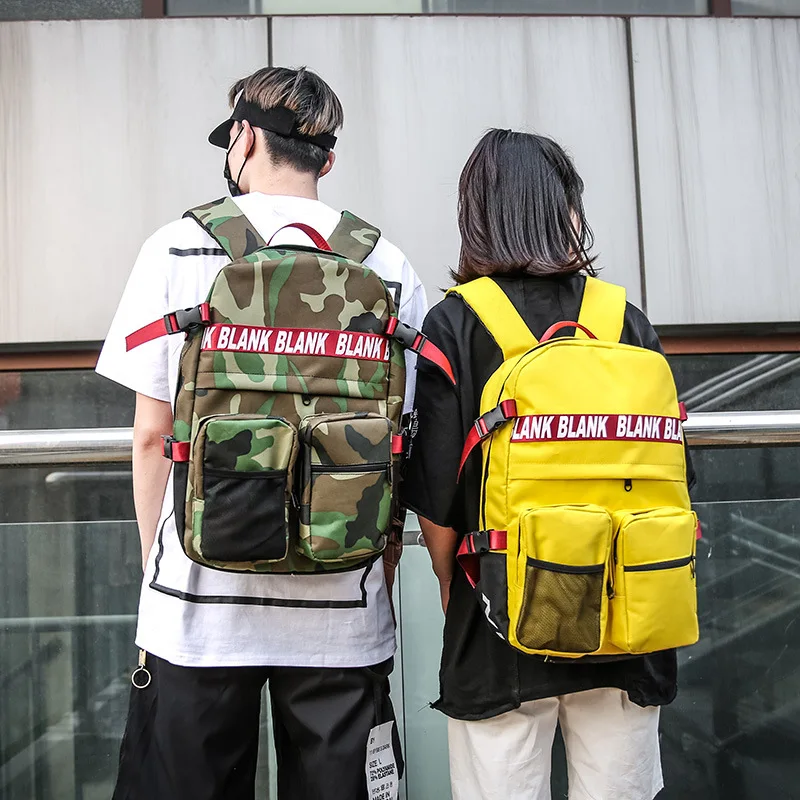 

New Style Canvas Men's Backpack Fashion Solid Color Backpack Outdoor Casual Large Capacity Travel Bag