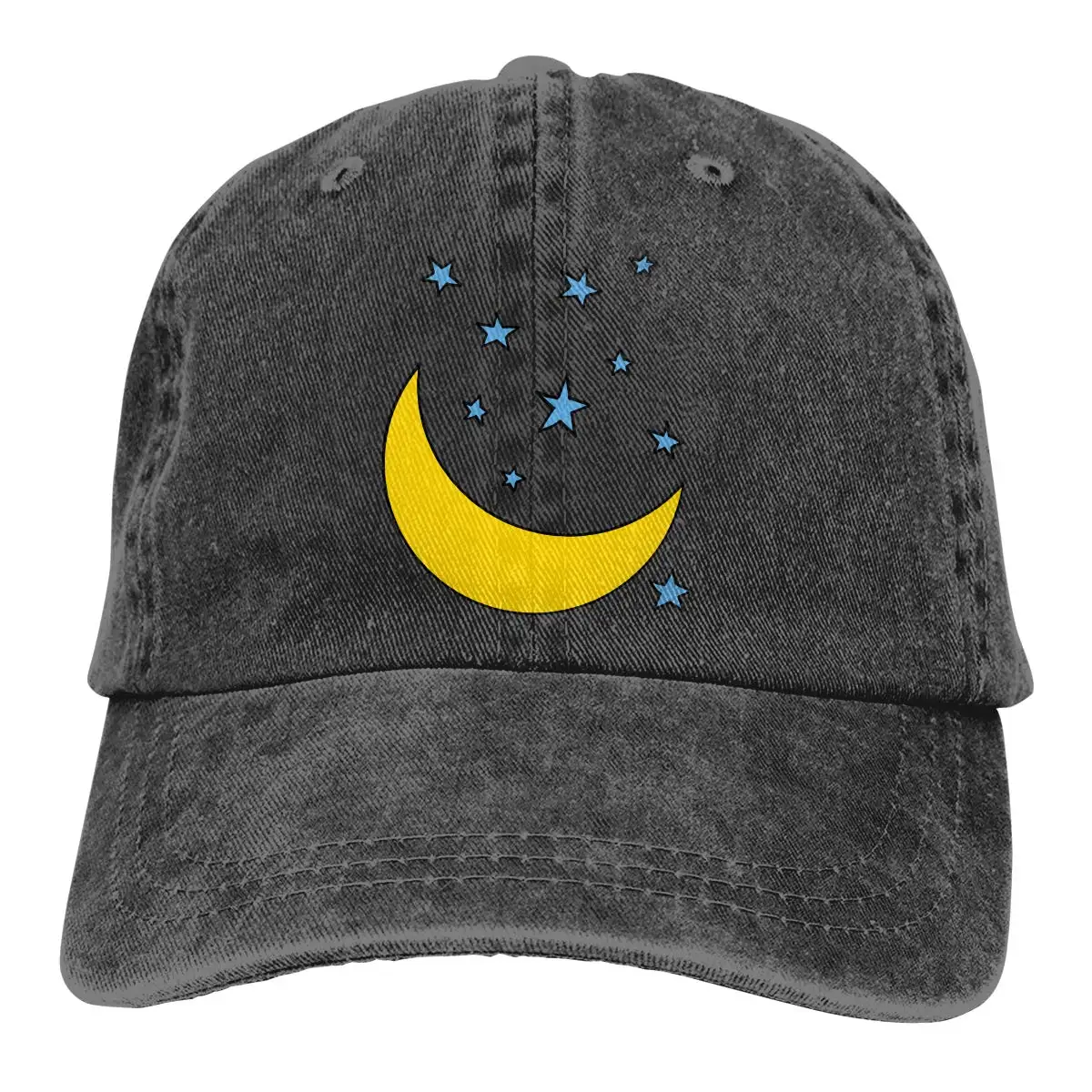 Moon Star Unisex Baseball Cap Cotton Denim Adjustable Hunting Cap for Men Or Women