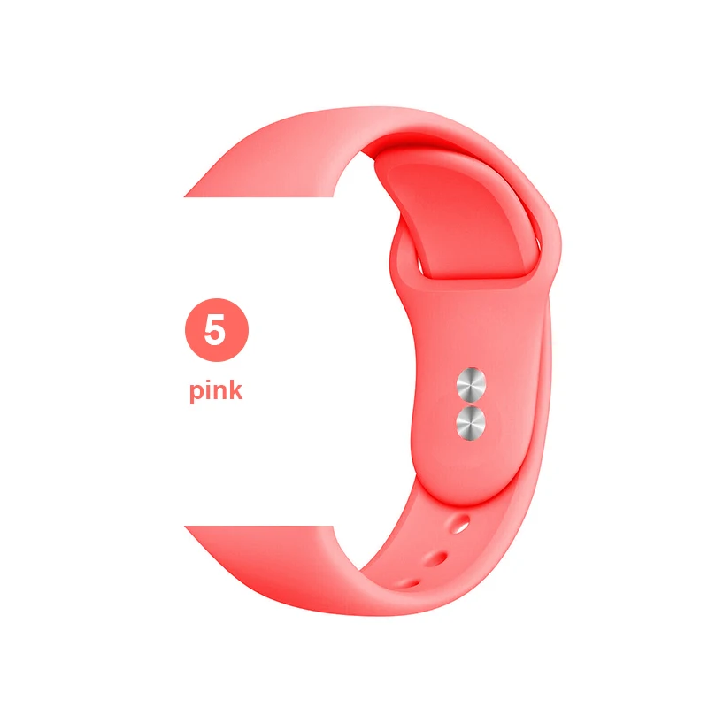 5 Силиконовый спортивный ремешок для часов Apple Watch 5 4 3 2 1 38 мм 42 мм ремешок для часов iwatch 40 мм 44 мм силиконовый браслет - Цвет ремешка: 5