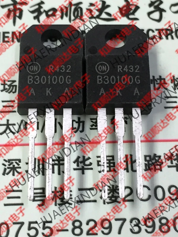 10 шт./лот и MBRF30100CTG B30100G TO-220F 100V 30A