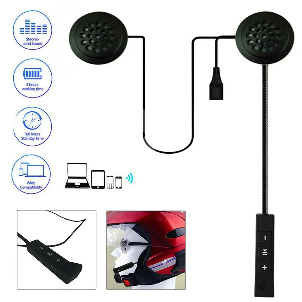 Мото шлем Bluetooth 5 0 Гарнитура Анти помехи для мотоциклетного шлема верховой езды