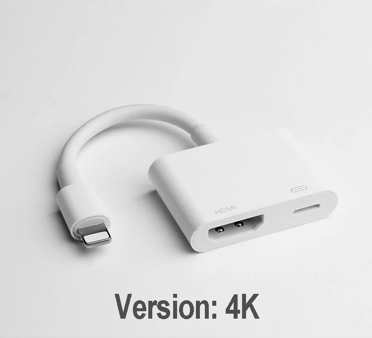 Reilim для Lightning-HDMI адаптер AV видео для iPad к hdmi hd адаптер Разъем для iphone 7 8 X PLUS - Цвет: 4K