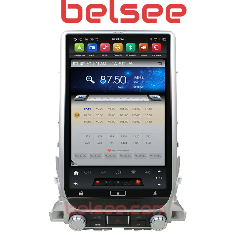 Belsee 13," Tesla стиль экран Android 9,0 PX6 4 Гб головное устройство автомобиля радио мультимедиа для Toyota Land Cruiser LC200 17 19
