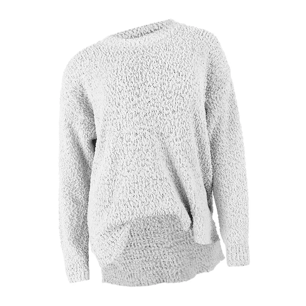 Женский свитер, Повседневный, однотонный, Maglione, длинный рукав, женская трикотажная куртка, джемпер, свитер с открытыми плечами, блузка, poleras mujer L1024 - Цвет: WH