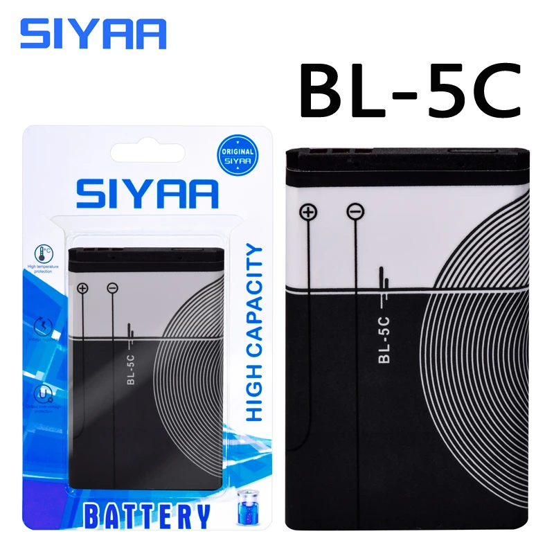SIYAA аккумулятор телефона BV 5JW BL 5J 5C 5B для Nokia C2 01 N70 N72 02 5070 Lumia 800 800C N9 00 520 5230 BV5JW