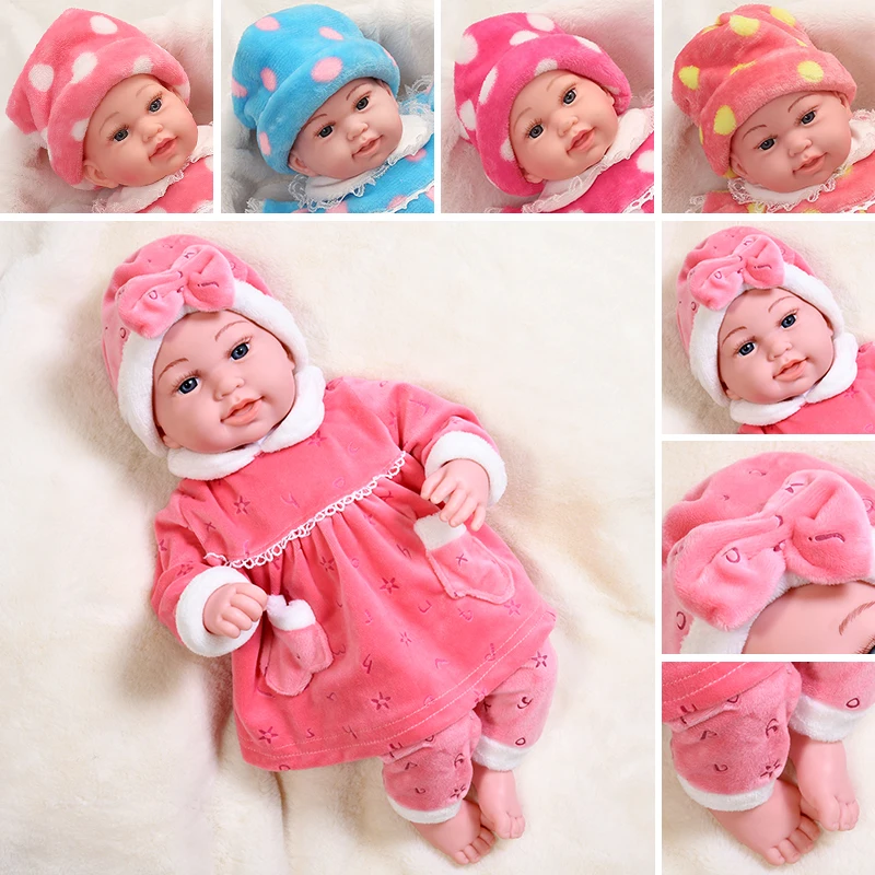 

45CM Baby Reborn Dolls Girls Toy Winter Dress Body Soft Silicone Smile Face Life like Real Baby Doll Toys Doll For Kids Gifts
