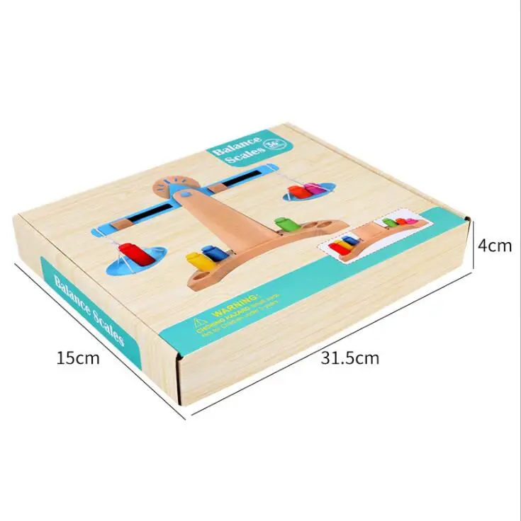 singe math Educational Wood Toys for Children Toy Small Wooden Balance Scale Toy With 6 Weights For Kids Baby Libra Scales