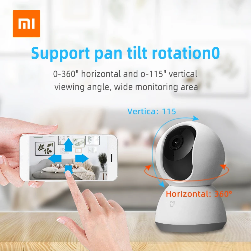 - Xiaomi Mijia Mi 1080P IP Smart Camera 360 Angle Wireless WiFi Night Vision Video Camera Webcam Camcorder Protect Home Security