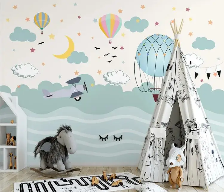 3D, foto personalizada, balão de ar quente, fundo do céu estrelado