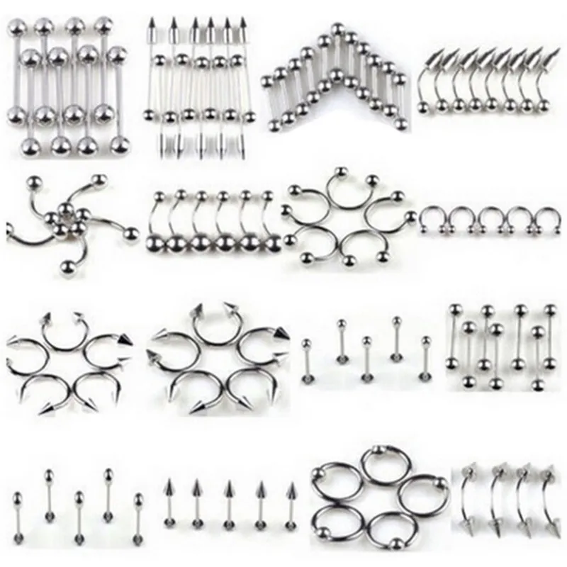 Brinco tragus para piercing de língua e cartilagem, joia cirúrgica de aço inoxidável, para sobrancelha, nariz, lábio, 1 conjunto