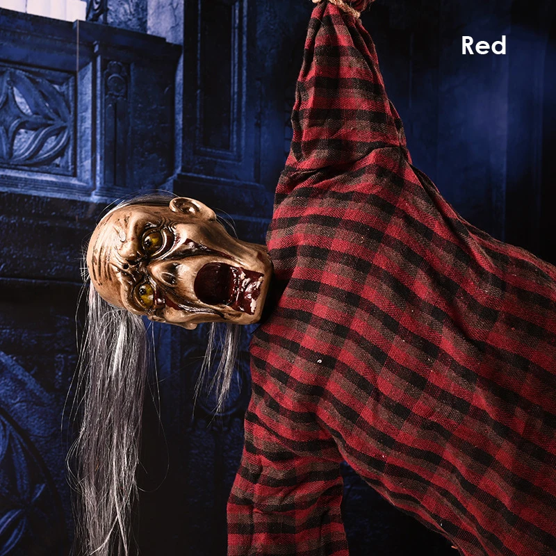 Праздничные подарочные игрушки, Висячие ведьмы, Висячие привидения, светящиеся куклы на Хэллоуин, ужасный скелет, монстр, Висячие реквизиты, кулон - Цвет: 04101 red