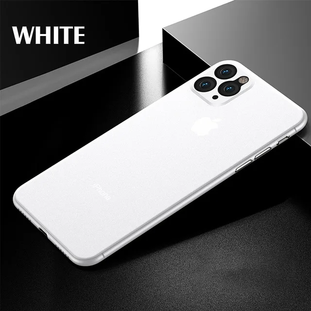 Роскошный ультра тонкий матовый чехол 0,2 мм для iPhone 11 Pro XS Max XR XS X чехол для iPhone 6 6s 7 8 Plus PC противоударный чехол - Цвет: White