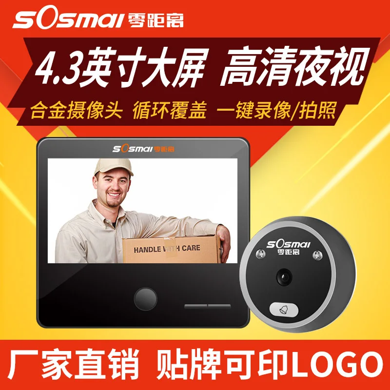 

Zero Distance Brand Smart CAT'S Eye Visual Doorbell Smart Peephole Viewer Electronic Cat Door Mirror