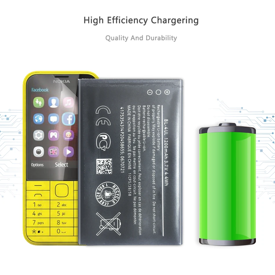 Новый BL 4UL литий ионный аккумулятор для мобильного телефона NOKIA Asha 225 Asha225 1200 мАч +