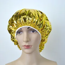 1 шт. одноразовый Алюминий фольга Золотая, серебряная спа-салонная шапочка для душа s Портативный эластичный водонепроницаемый колпачок Уход за волосами протектор